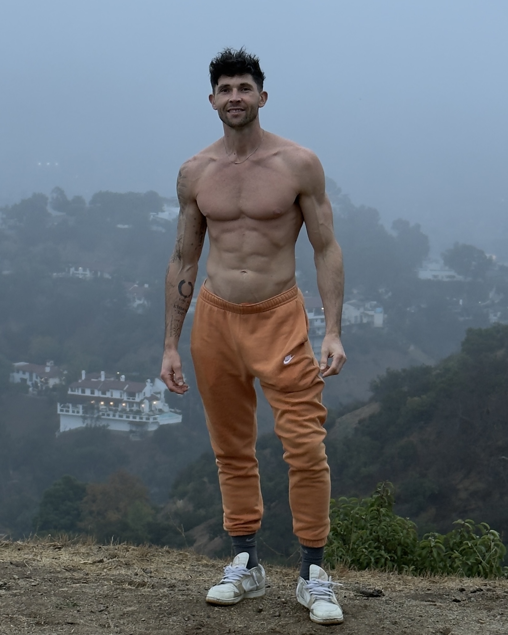 Steve Rossiter standing on a misty hillside